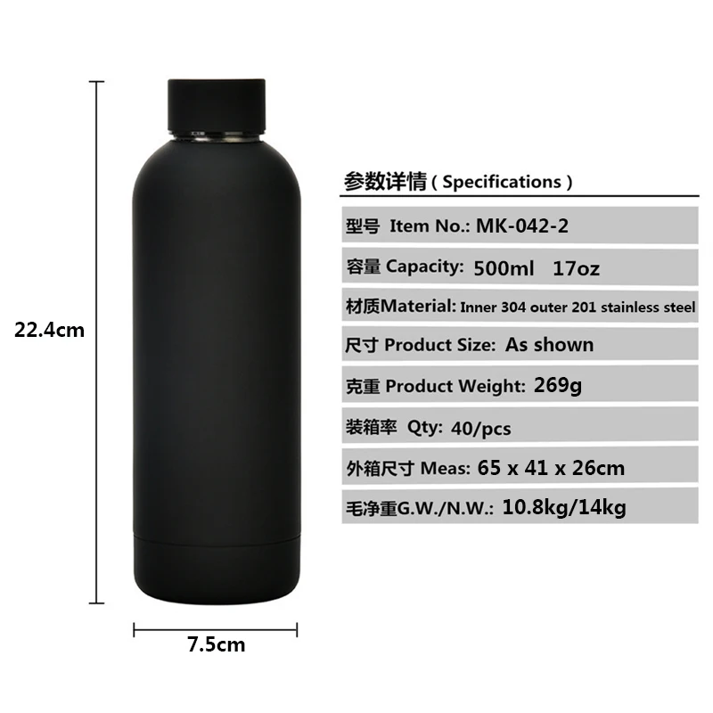 Hot Selling High Quality Products 500ml 750ml 1000ml Vacuum Flask Stainless Steel Insulated Water Bottle Bottle Water