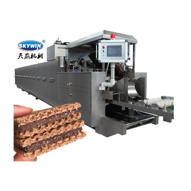 Superior quality 90kgs/h wafer making machine biscuit wafer production line waffle biscuit making machine price waffle maker