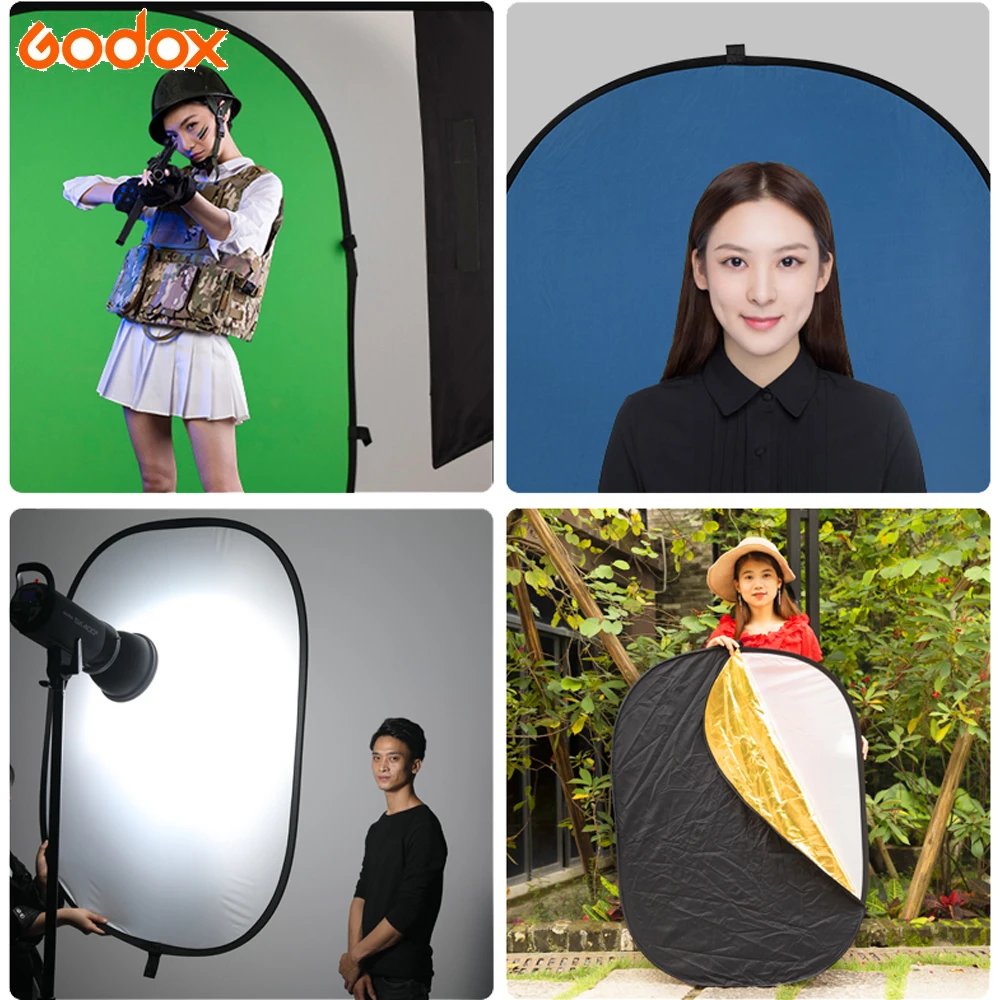 Godox 150*200cm 7 in 1 Reflector 7 Color Photography Collapsible Portable Light Diffuser Round Reflector For Photo Multi Color