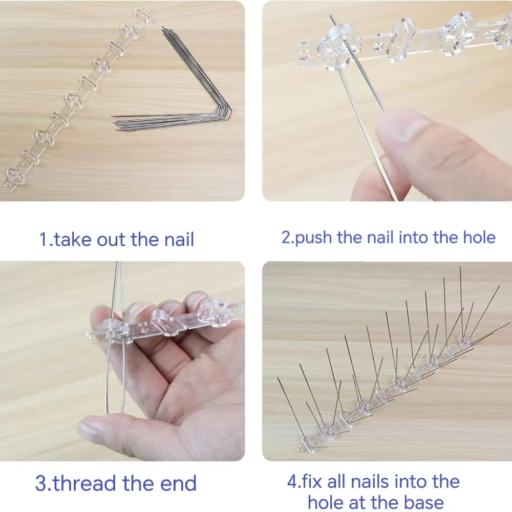 Durable polycarbonate spikes with stainless steel spikes for bird management