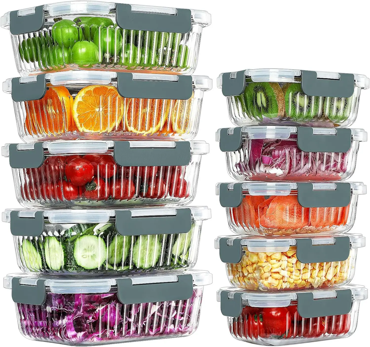 Borosilicate Glass Storage, BPA Free Bento Lunch Boxes, Glass Meal Prep Containers Set with Lids