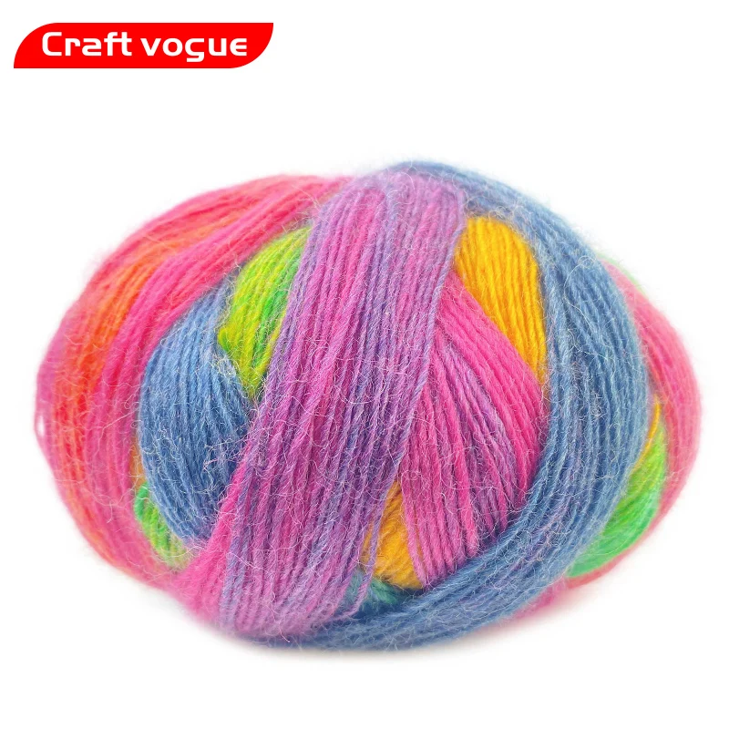 Craft Vogue factory price 100g wool ball yarn long  wholesale for knitting and sale