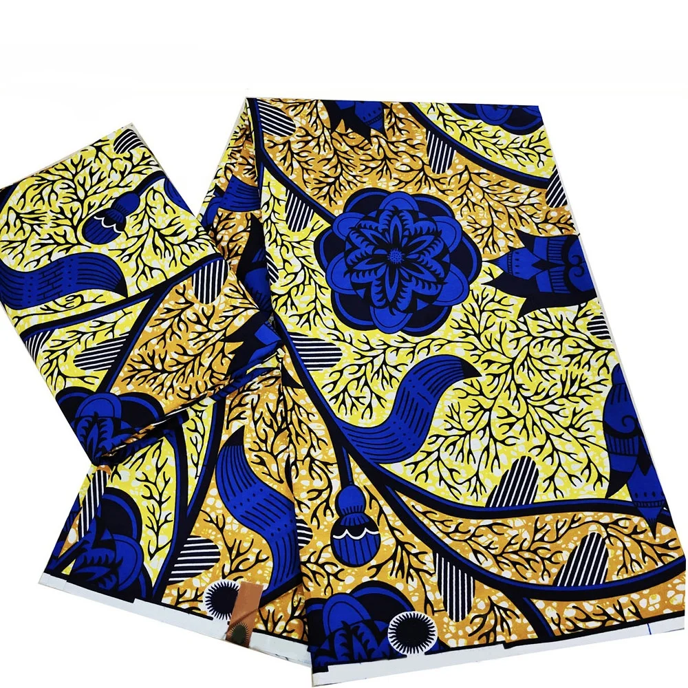 ACI Wholesale Cheap Indonesia Batik Fabric Best Quality Wax Printed Cloth Soft Real Cotton Wax 6 Yards/Piece For Women Dress