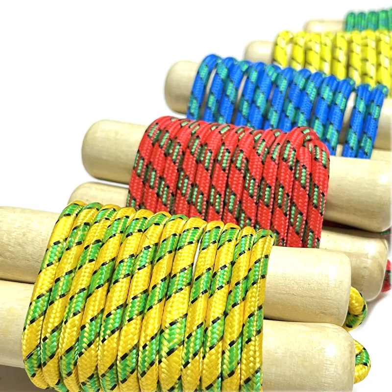 Оптовая продажа хлопковая Скакалка смешанных цветов Утяжеленная с бежевыми деревянными ручками