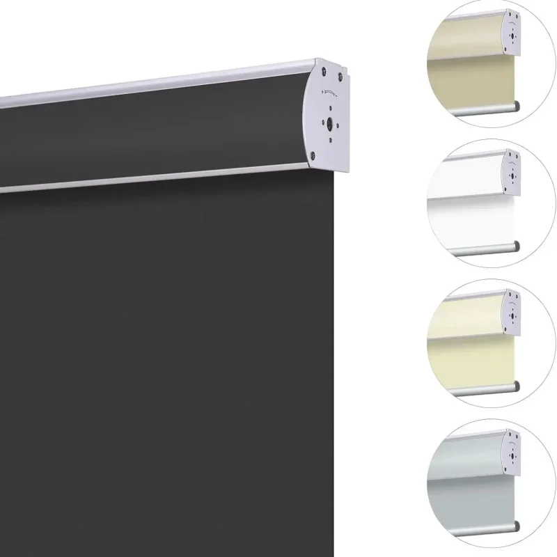 Customized cordless 100% polyester blackout waterproof sun motorized roller blinds for exterior