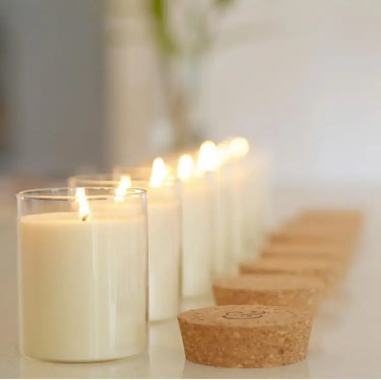 wholesale cylinder tube  borosilicate glass jars cork lid for candle jars