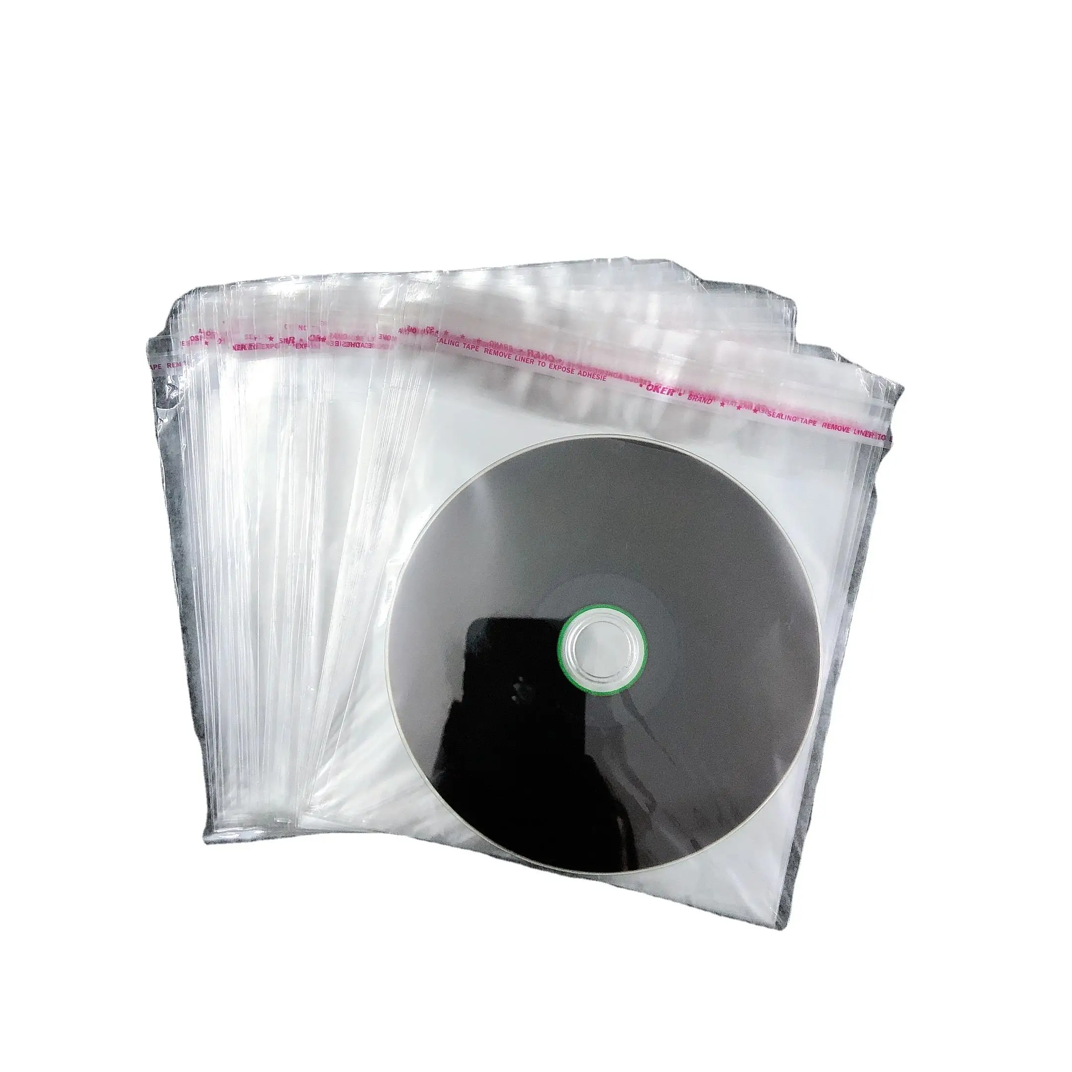 Clear PP plastic cd sleeves adhesive pvc sleeve transparent folder with cd sleeves