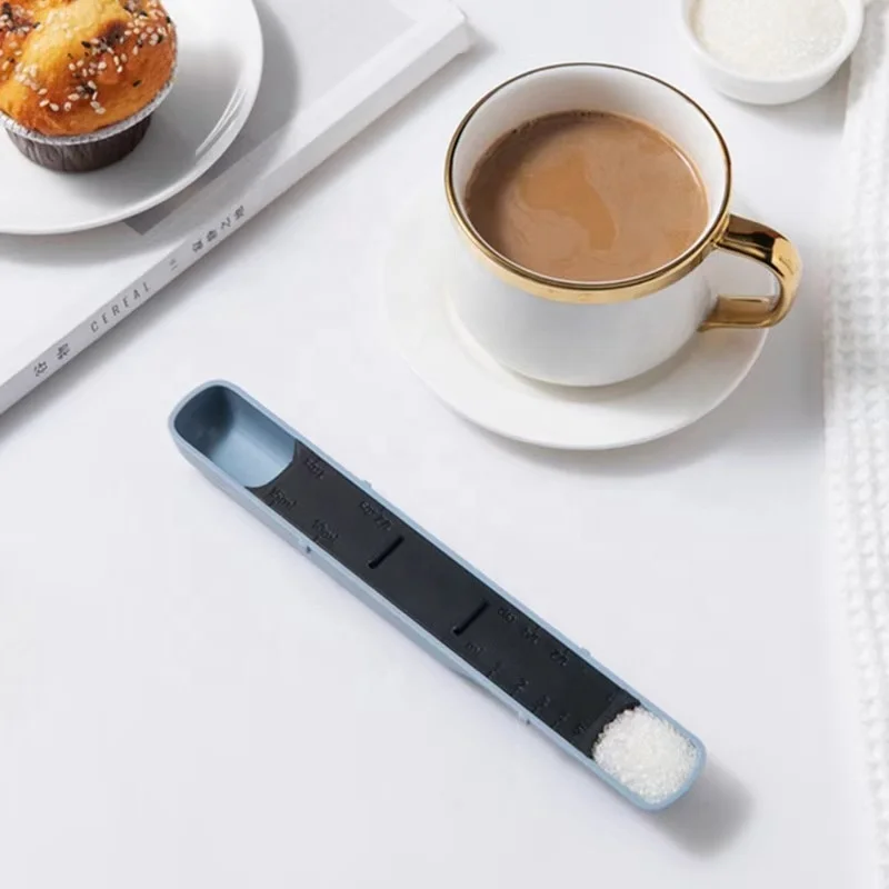 Adjustable spoon Kitchen baking tools measuring spoon with gram control coffee salt scale plastic spoon