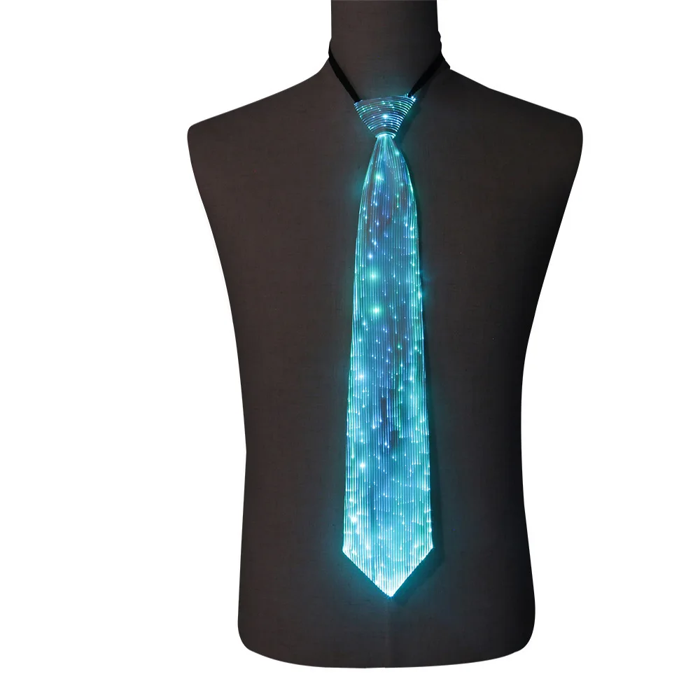 Многоцветный светодиодный светящийся галстук на шею перезаряжаемый со вспышкой оптоволоконный костюм для подарка вечеринку