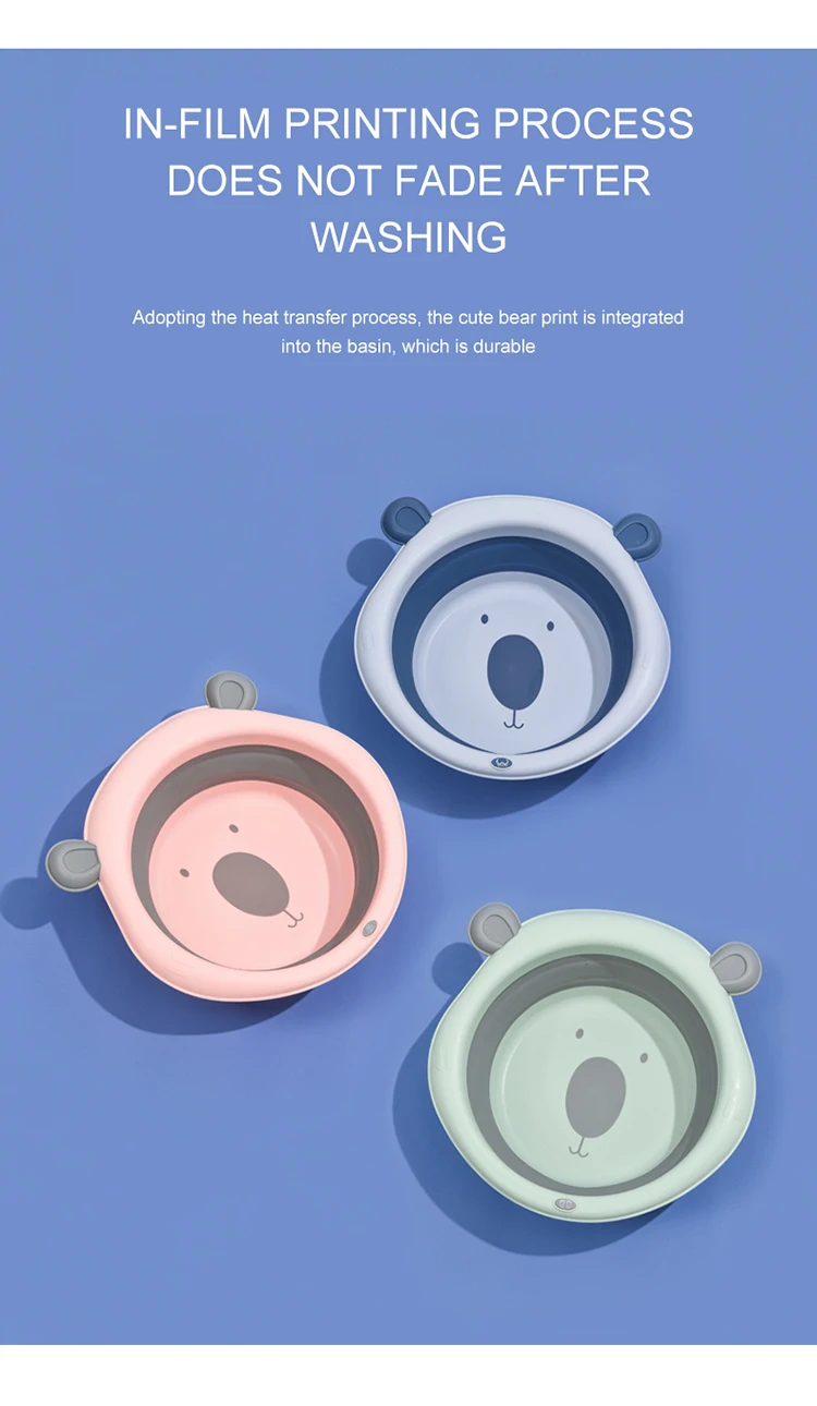 Portable Baby Folding Basin Kids Washbasin Collapsible Footbath Thicken Wash Water Basin