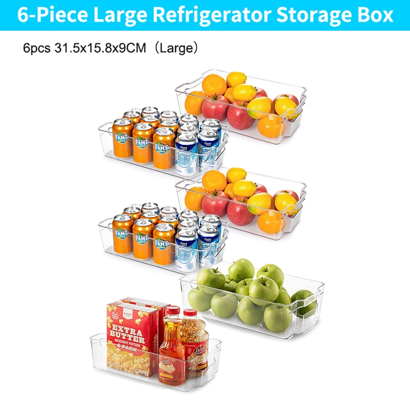 High Quality Set of 8 Refrigerator Storage Box Food Storage Container Refrigerator Storage Bins for Kitchen Pantry Organizer