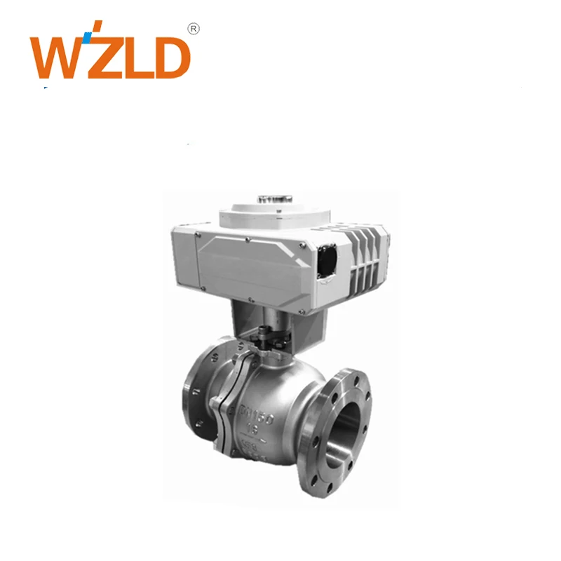 WZLD China Manufacturer Flange Stainless steelConnection Heavy Duty Electric Motorized Trunnion mounted Ball Valve