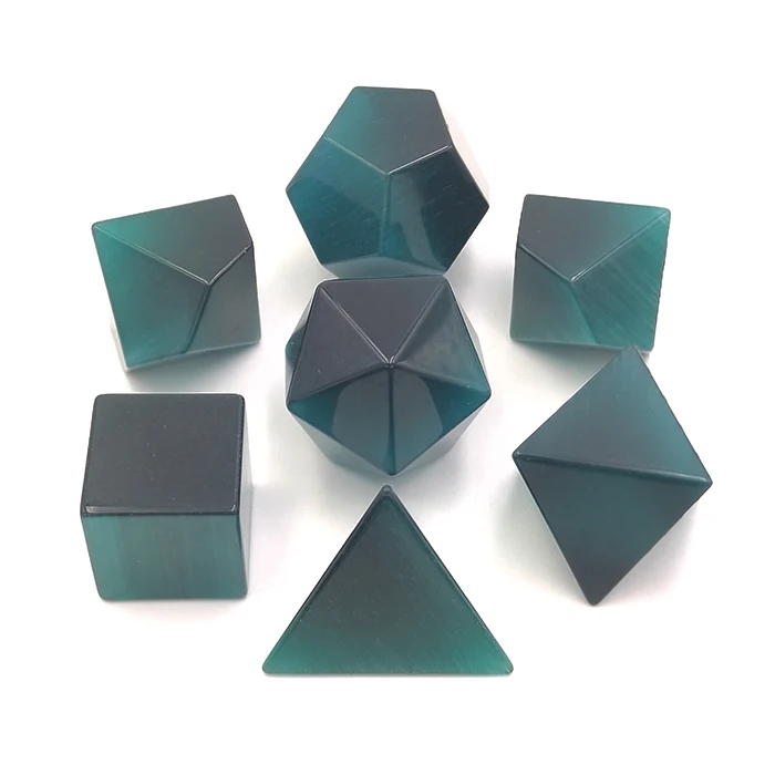 Polyhedral green dice high quality Gemstone dice set  RPG board games wholesale