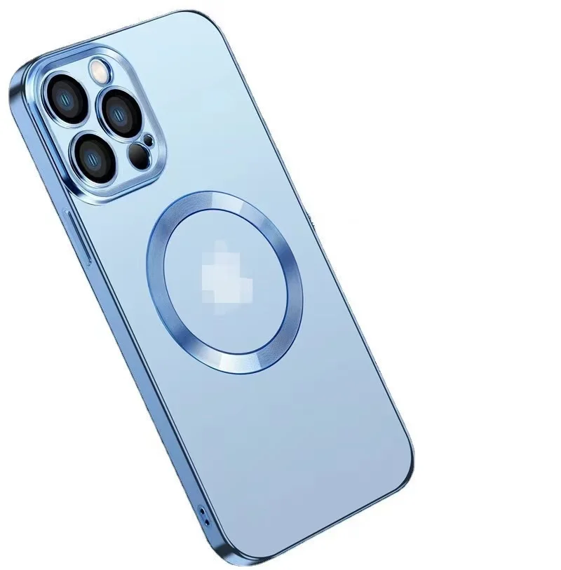 Protective Lens Film Phone Case Magnetic Phone Cover Plating Design TPU Mobile Case For iphone 14 13 12 11 pro max