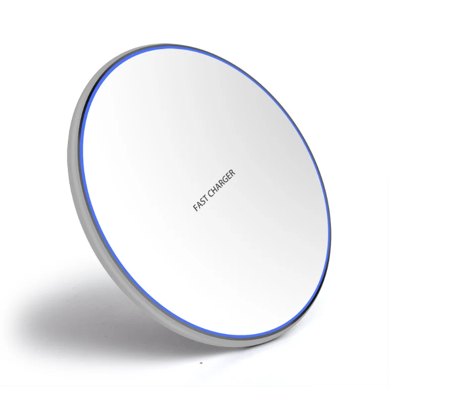 Wholesale price Ultra Thin Fast Long Distance 10w Round Mirror QI Charging Wireless Charger for Smart Phone