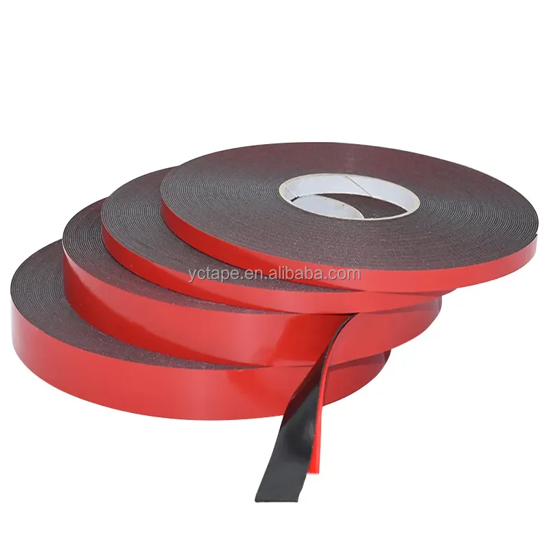 Outdoor Low Temperature Resistance Black Acrylic Double Sided Masking Tape Hot Melt  Adhesive Strong Pressure Sensitive Feature