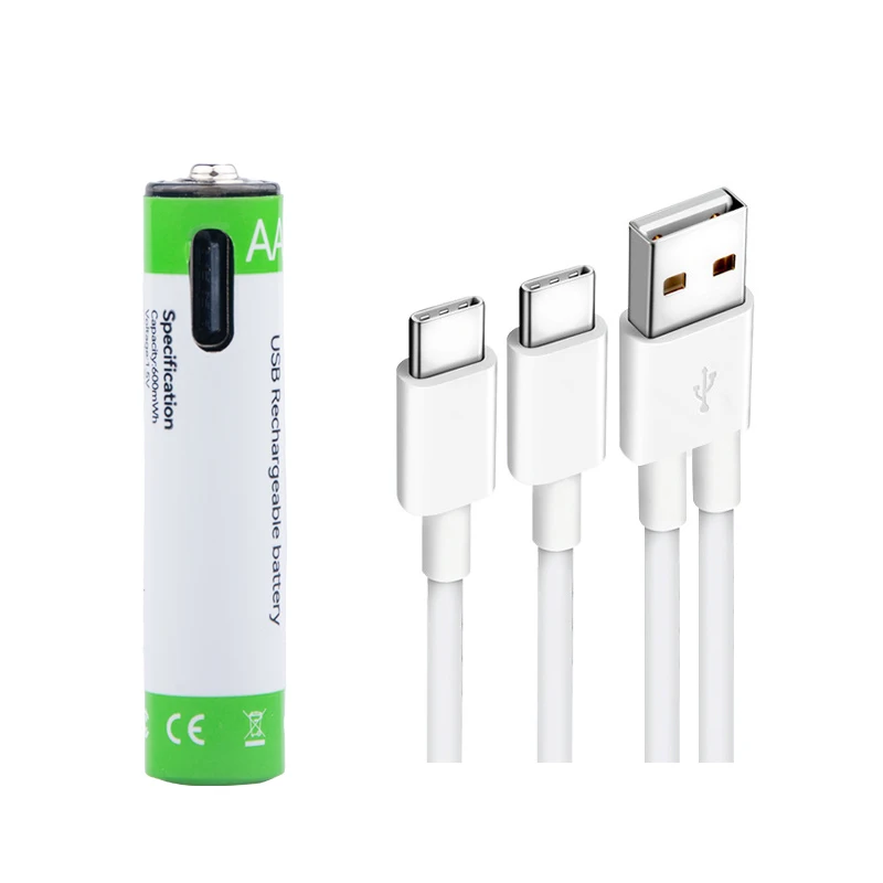 AAA Type C Rechargeable Batteries Lithium NI-MH Battery with USB C port
