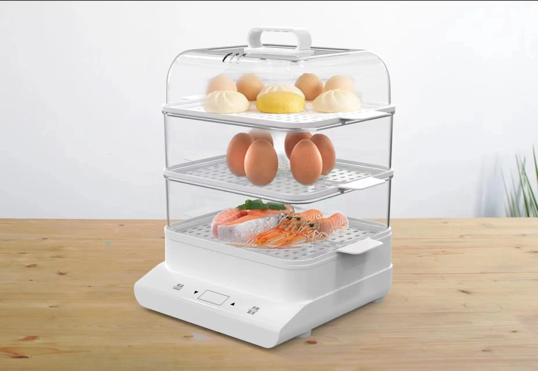 hot sale 24L healthy choice electric egg steamer transparent plastic 3 layers egg cooker steamer