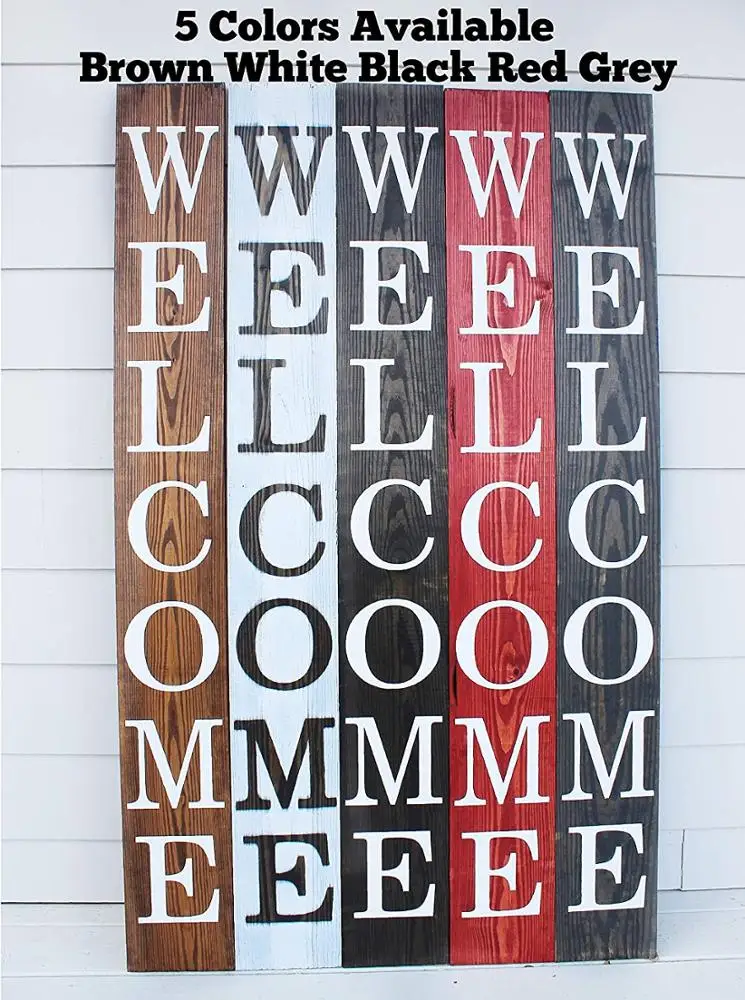 
Rustic Fixer Upper Farmhouse Wooden Welcome Sign for Front Porch 