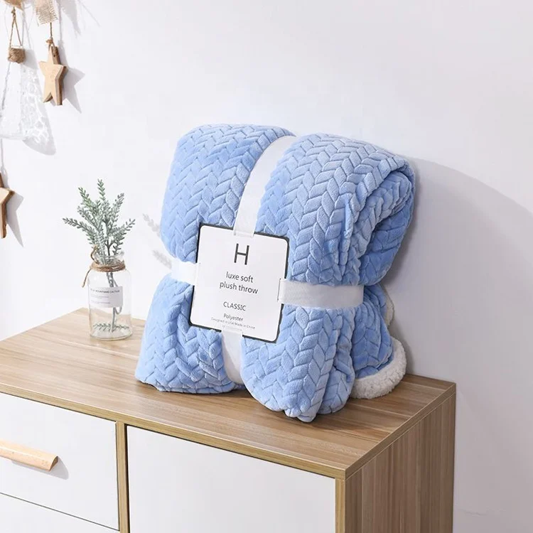 
Knitted coral fleece throw with sherpa back throws blankets 