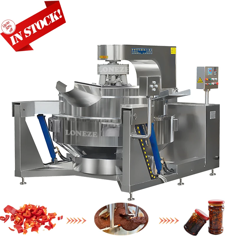 China Automatic Industrial Tilting Planetary Cooking Mixer Large Capacity Cooking Machine For Food
