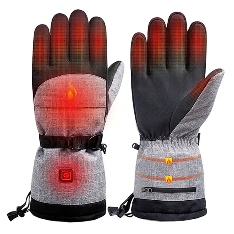 Custom Logo Winter Warm Waterproof Ski Motorcycle Battery Rechargeable Women Usb Electric Heated Gloves for men