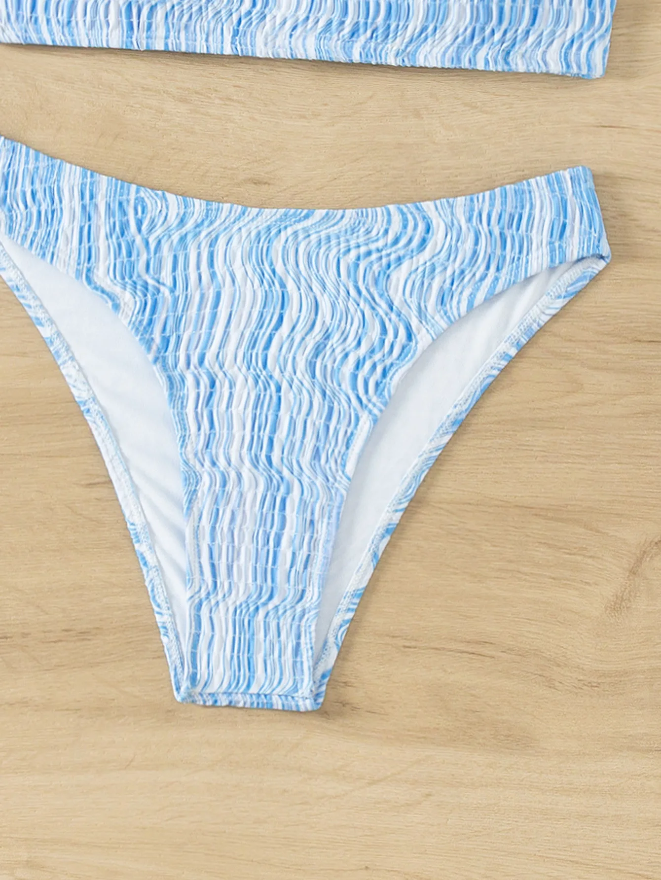 Cheap new design push up  girl mini bikini blue bathing suit print knit bikini