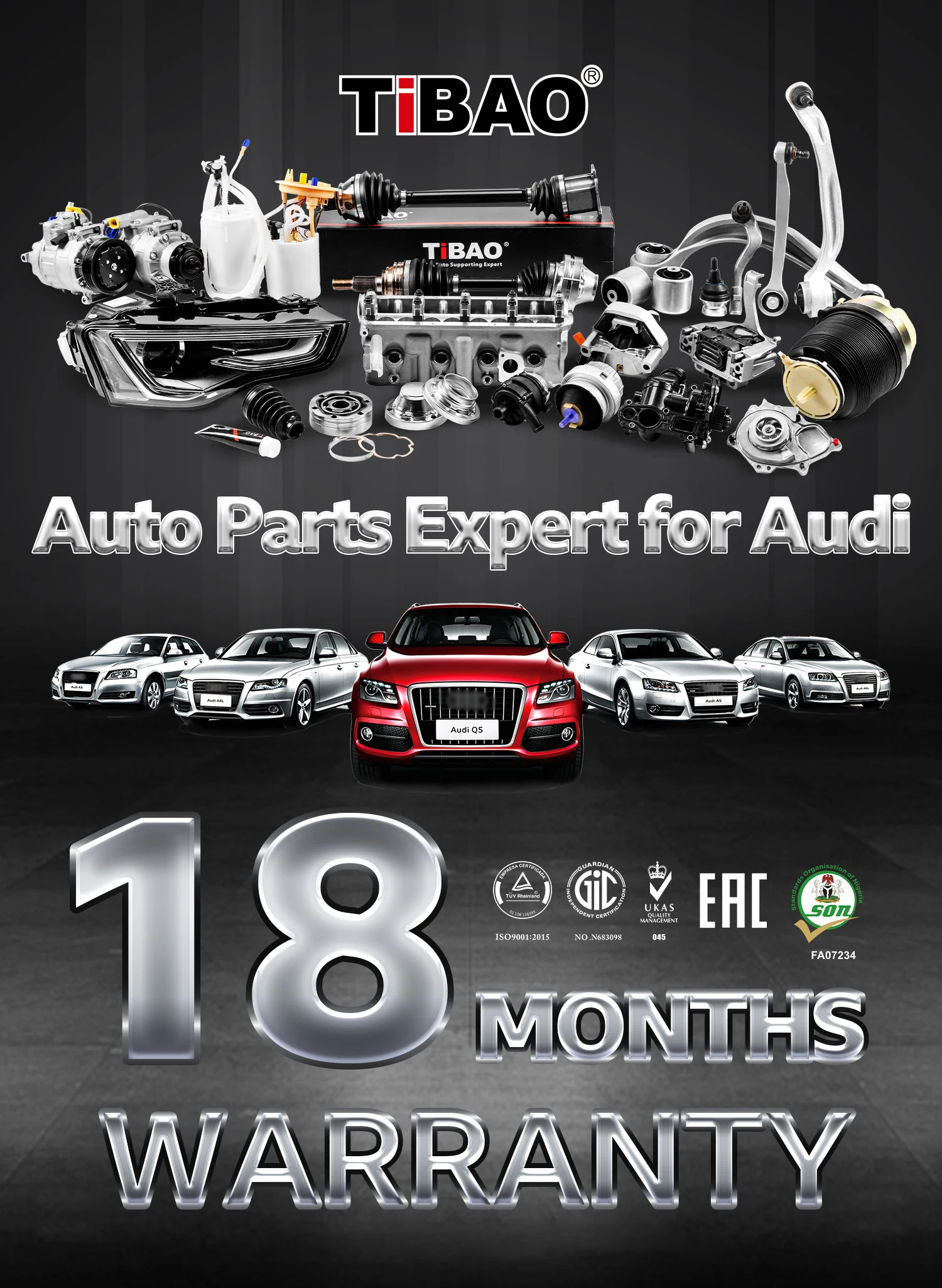 TiBAO AUK 3.2FSI 6-цилиндровый бензиновый двигатель в сборе для Audi A4