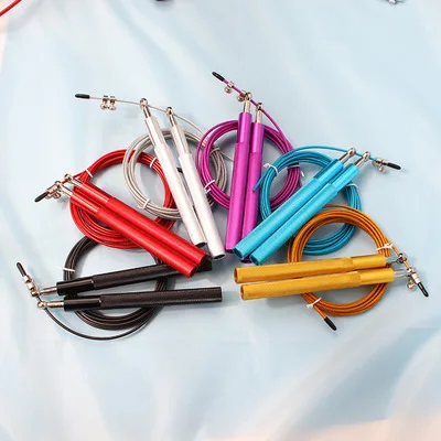 NQ SPORTS Factory Wholesale High Speed Aluminum Metal Handle Bearing Jump Rope Fast In stock Professional Steel Cable Metal