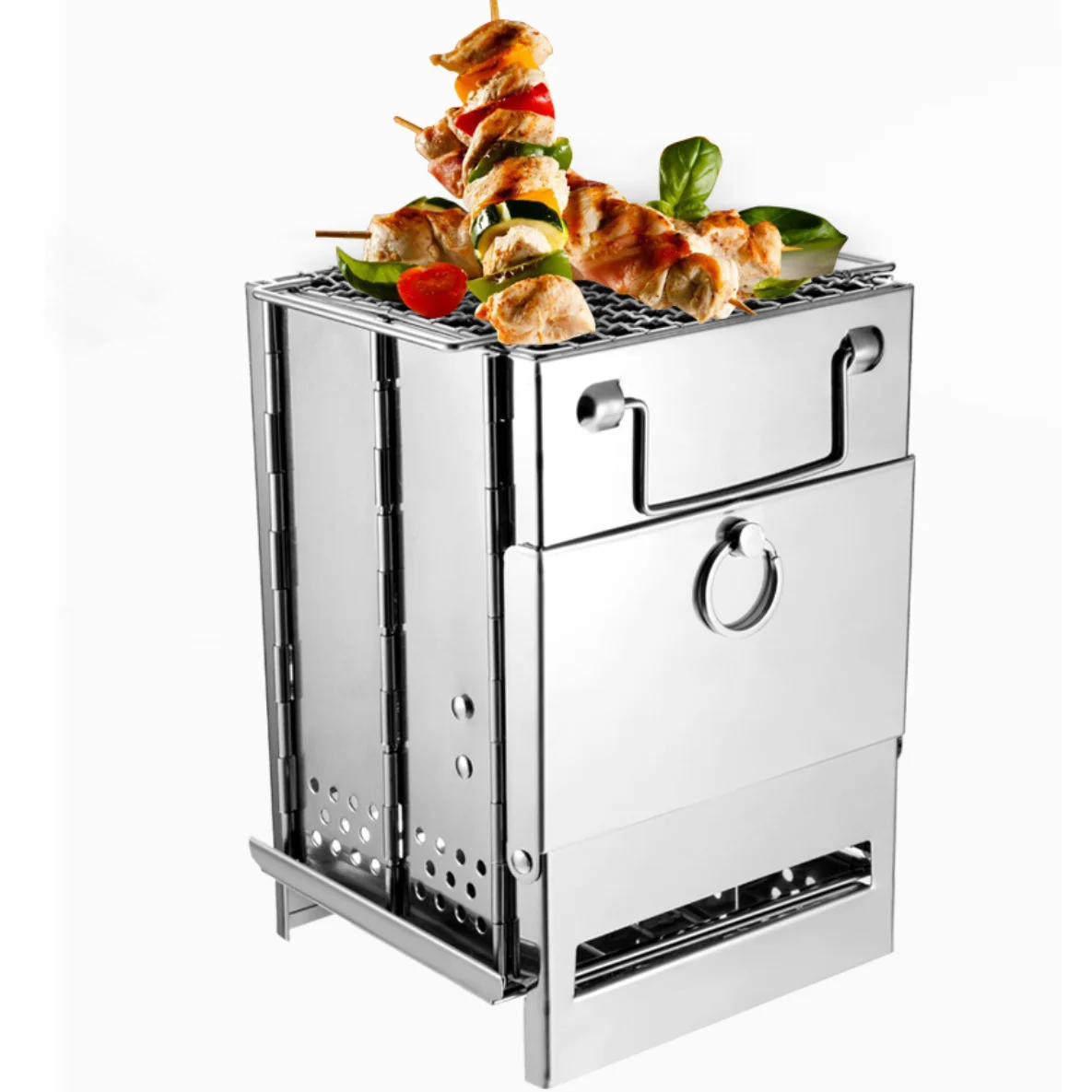 small Folding stainless Steel Portable  ultralight camping wood stove for Hiking Camping Cooking home Easy to carry