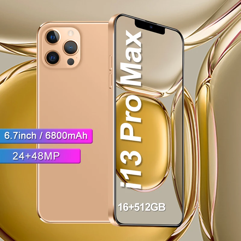 I13 pro max 6 7 дюйма высокой четкости с функцией распознавания лиц оригинальный смартфон 16GB + 512GB продолжительное время работы в режиме ожидания: держатель для мобильного телефона