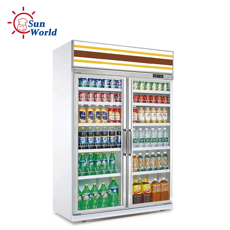 Pepsi Beverage Refrigerator With Glass Door Commercial Beverage Freezer Refrigeration Equipment