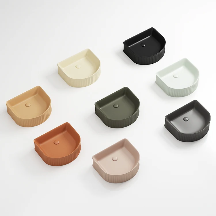 lavabo modern countertop ceramic flute wash basin bathroom art sink