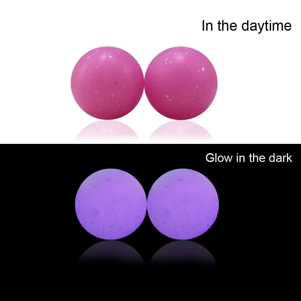 2024 New Custom Beads Glitter Glow In The Dark Fluorescent Silicon Round Beads For Pens Lanyard 15mm Silicone Beads Wholesale