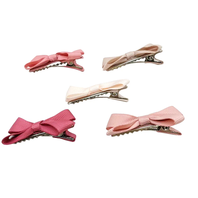 E-Magic 4CM Wide Red Grosgrain Ribbon Bow With Silver Clips Boutique Sale Girl Decoration Hair Accessories