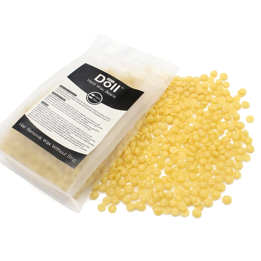 Doll 500g  Hard Wax Beans Depilatory hot Wax For Painless Hair removal Natural Rosin Honey wax
