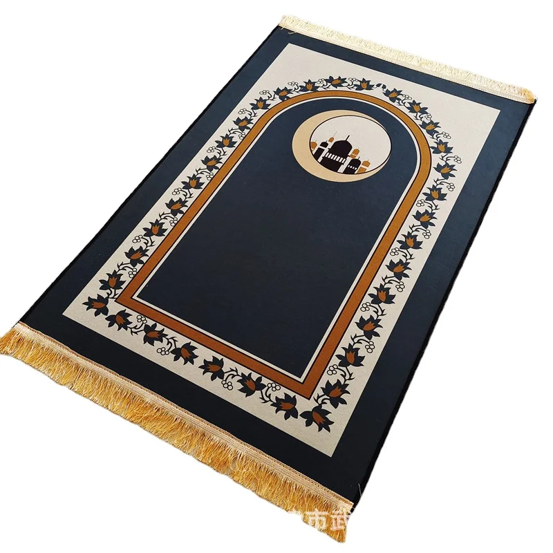 Wholesale Hajj Muslim Mecca Printed Middle Eastern-style Pilgrimage Carpet Floor Mat Prayer Mat Fringed Pilgrimage Carpet