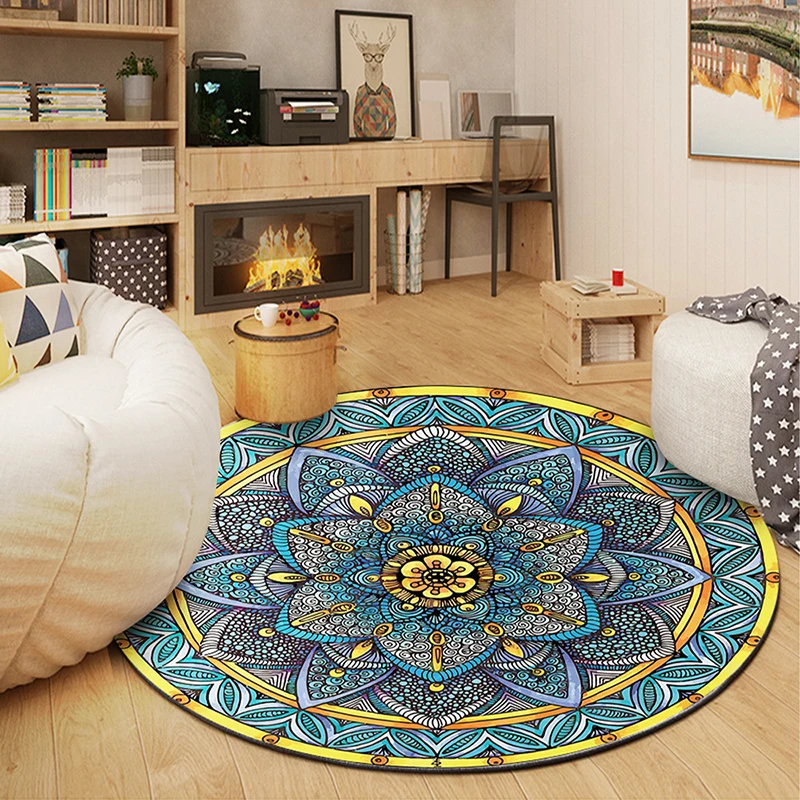 Wholesale Thick Tie-Dyed Silk Wool Carpet Long Pile Rug Coffee Table Bedside Hanging Basket Rattan Chair Cushion Area Rugs Sets
