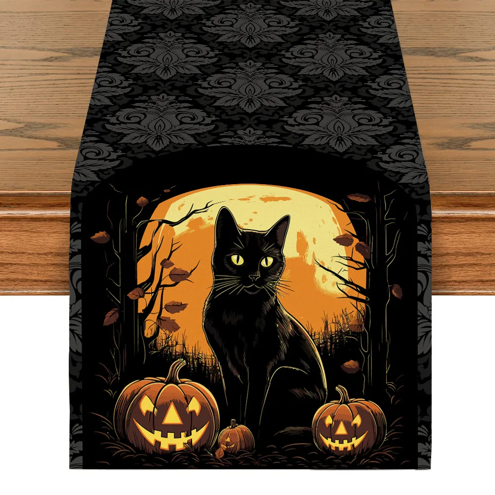 Halloween Throw Pillowcase Digital Printed Cat Pattern Cushion Cover Pumpkin Pattern Pillowcase For Halloween