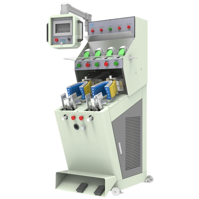 CE High Efficient Double Cold Quadruple Hot Horizontal Shoe Heel Setting Molding Machine Shoemaking Equipment