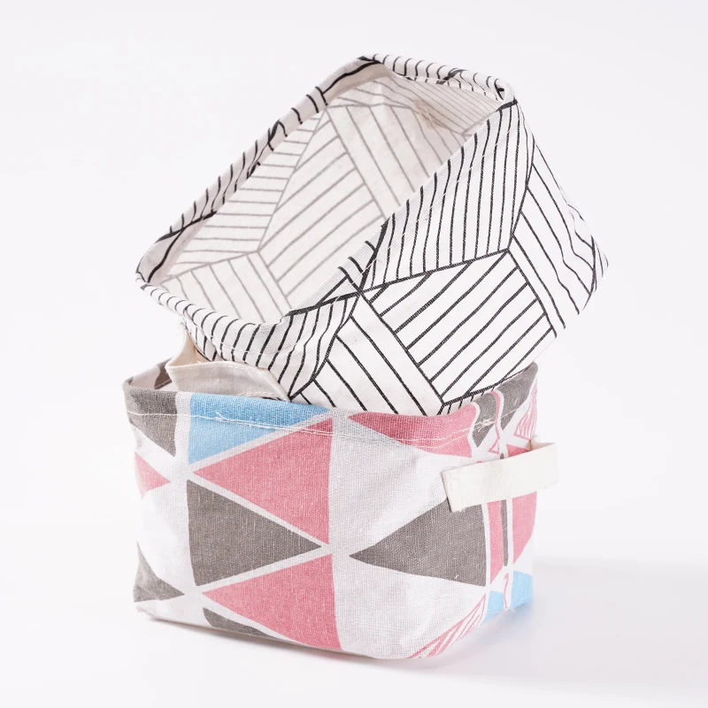 Chinese Manufacturer Small Fabric Sustainable Basket Mini Desktop Storage Basket