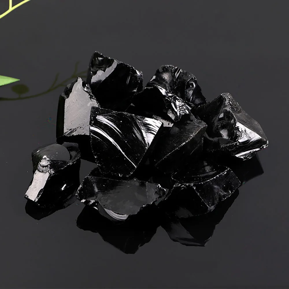 Natural black obsidian raw stone wholesale black obsidian crystal aromatherapy stone