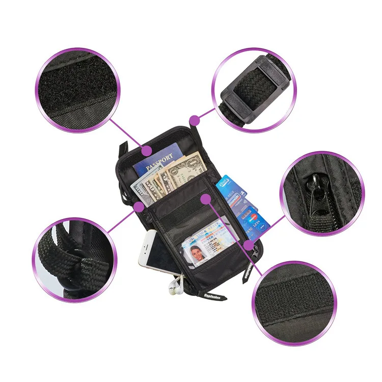 Thin Nylon casual money organizer for cash budget wallet Travel passport ID wallet bag phone purse slim rfid wallet custom