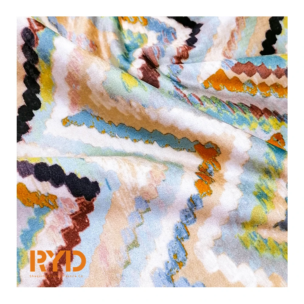 digital printing knitting Italy velvet Holland velvet polyester sofa fabric classic design fabric painting