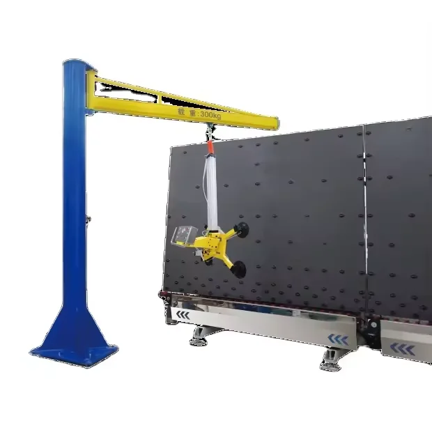 High Quality Insulating Glass Loading Crane Type Pneumatic Glass Lifter 4 Suction Cup Glass Vacuum Lifting Machine