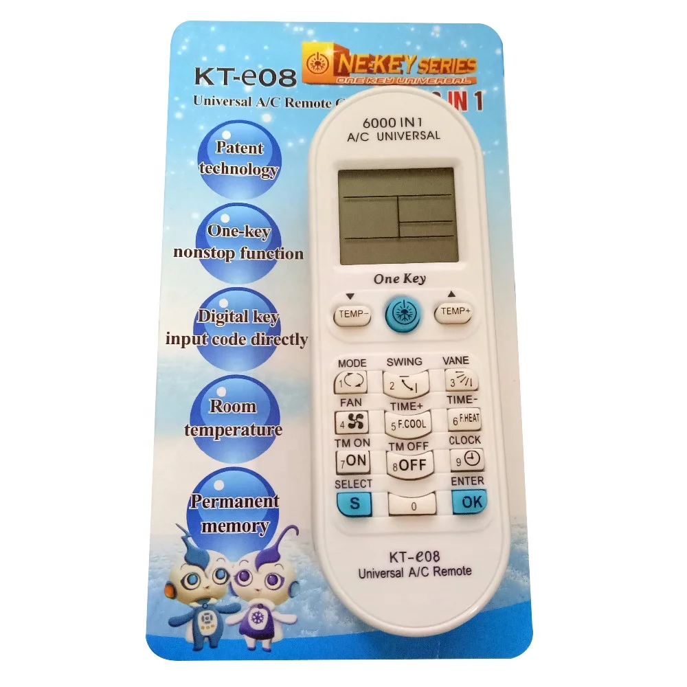 Universal KT-E08 Air Conditioner Remote Control fit for Toshiba Panasonic Sanyo Fujitsu 6000 In 1 One Key Series