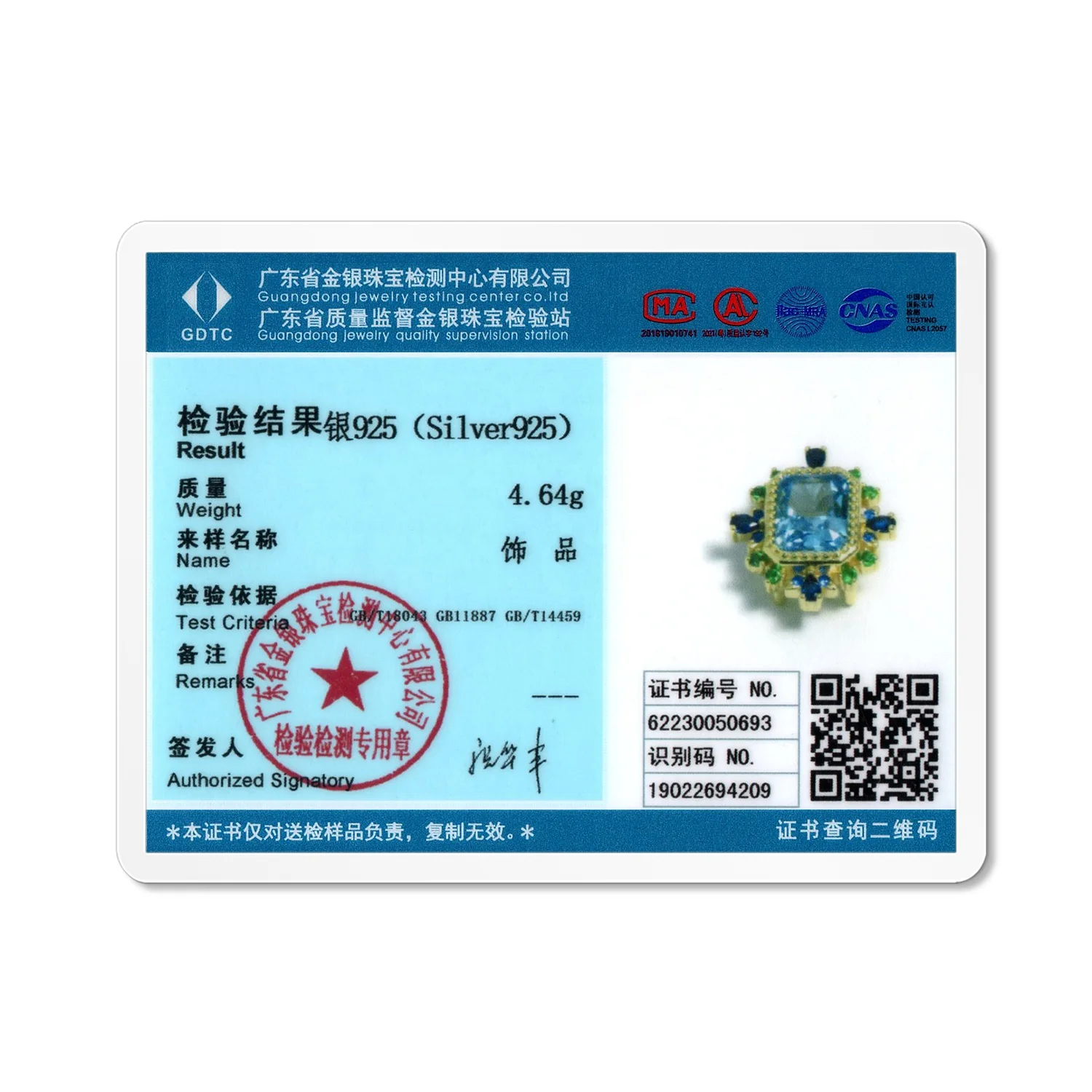 Geometry Pendant for Necklace with Luxury Blue Crystal Lab Grown Diamond 925 Sterling Silver for Women Necklace Jewelry Banquet