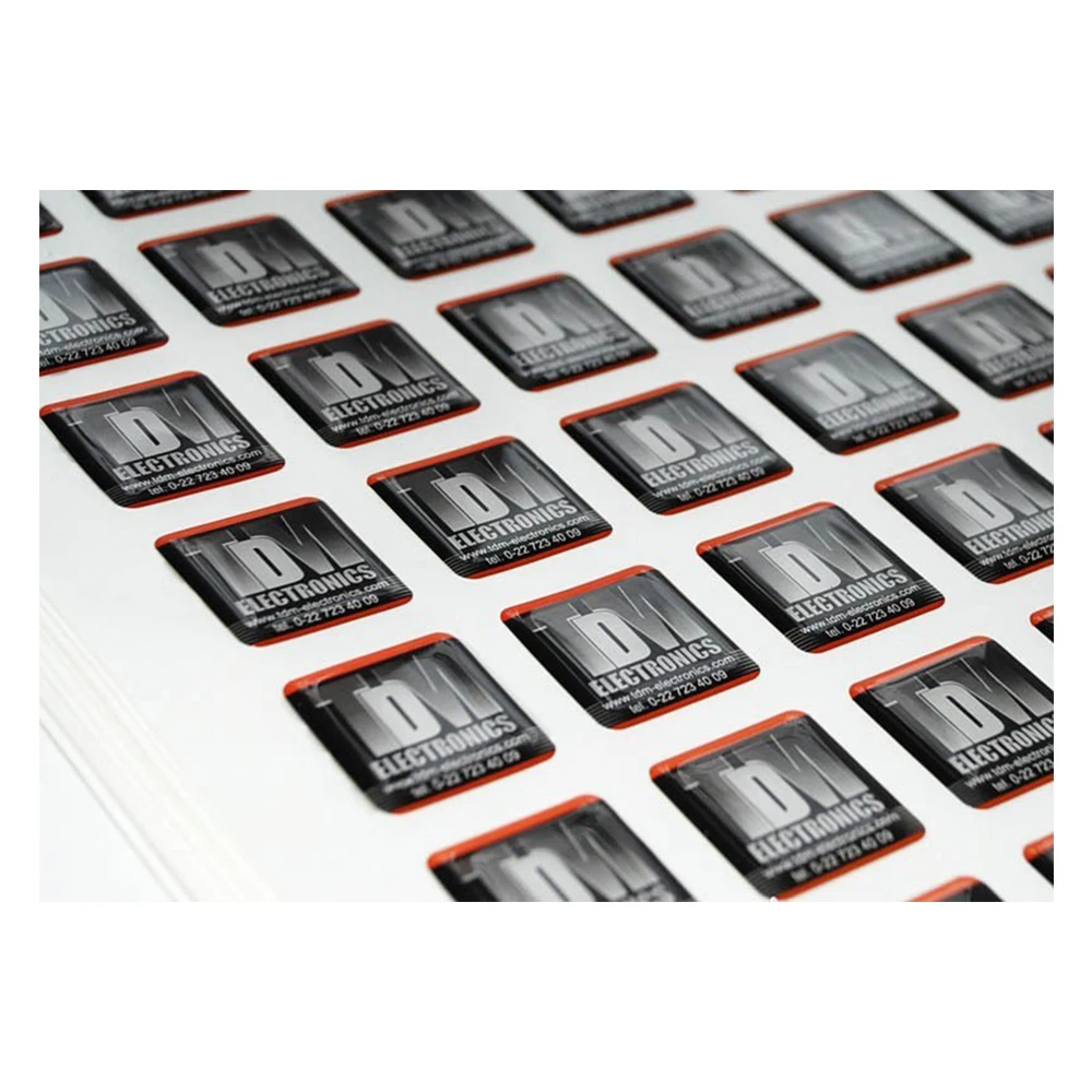 Hot selling High Quality Custom Logo Waterproof Clear Crystal Resin Epoxy Metal Metallic Dome Label Sticker