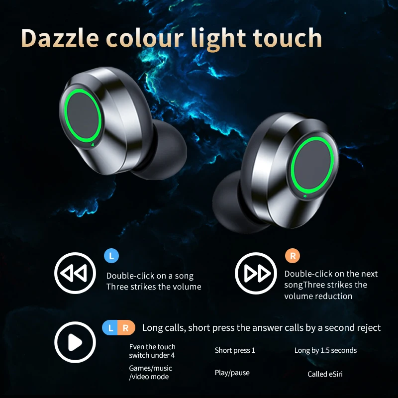 YD03 TWS earbuds LED display mirror BT5.3  earphones amazon top sell wireless headset