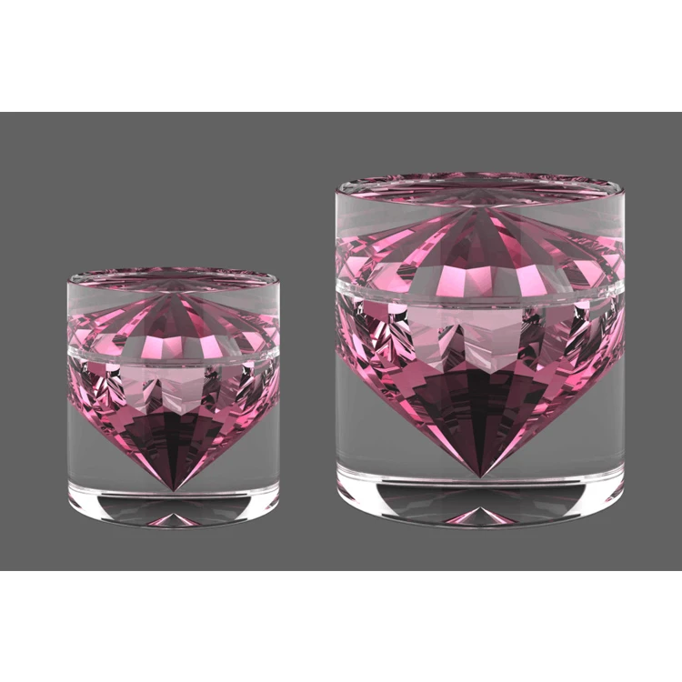 2023 New Arrival Unique Cosmetic Packaging Luxury Acrylic Plastic Skin Care Airless Lotion Cream Pump   With Diamonds Style Jar